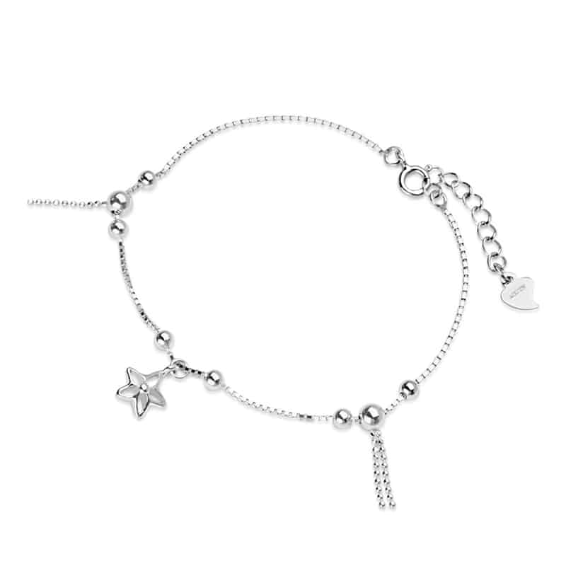 Bransoletka z kwiatkiem srebro