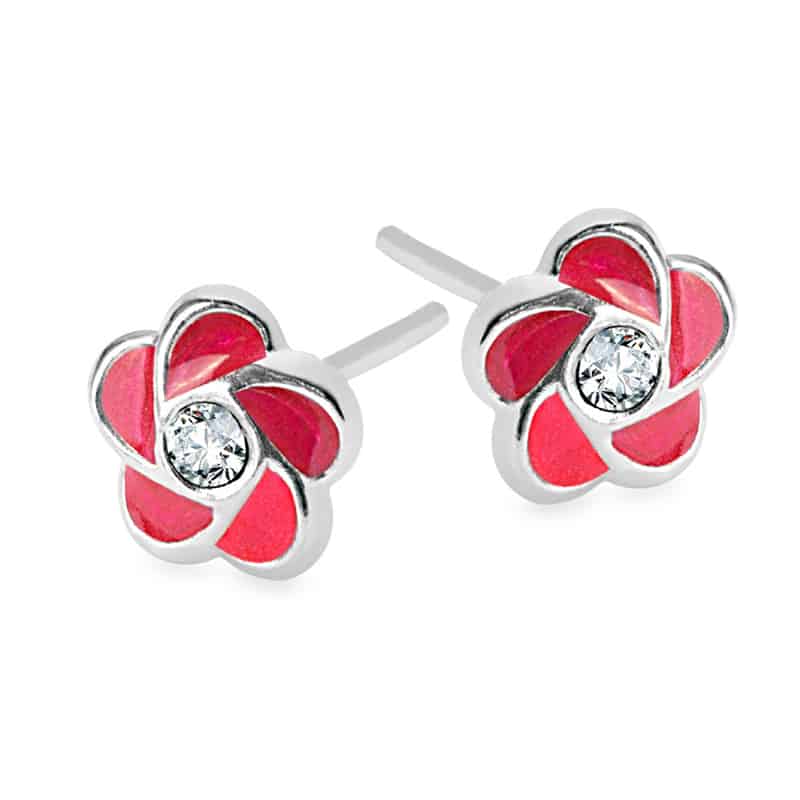 Kolczyki malinowe kwiaty