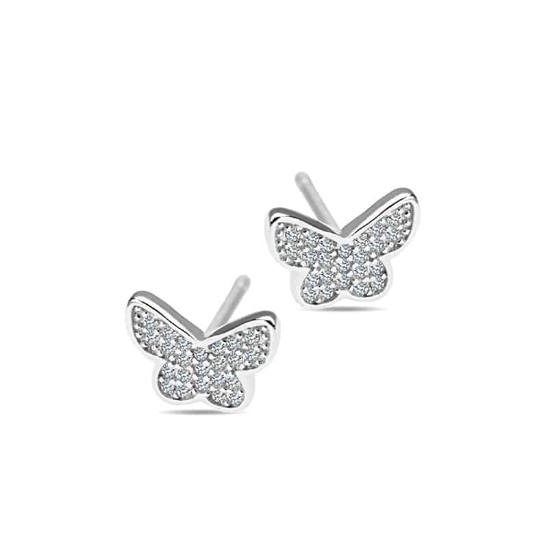 Kolczyki motyle srebro Golden Eye