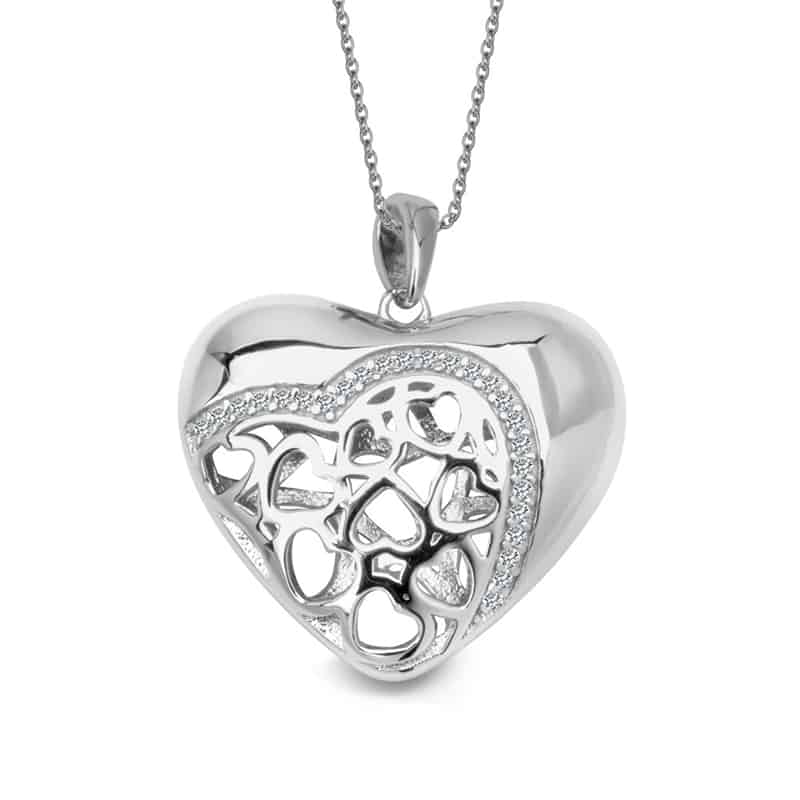 Zawieszka puste serce srebro