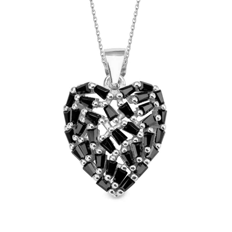 Zawieszka Czarne Serce Srebro